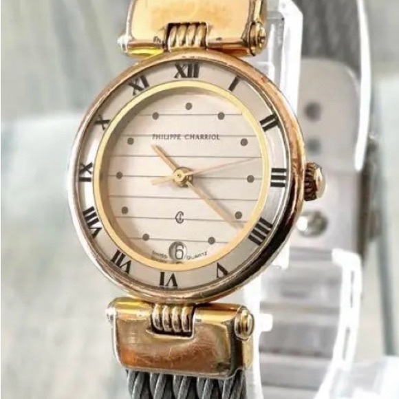 Philippe Charriol Swiss Quartz Watch– Stainless Steel Cable Bracelet. 29mm - Picture 8 of 13